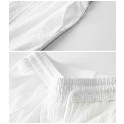 Solid Pleated Two-Piece Set