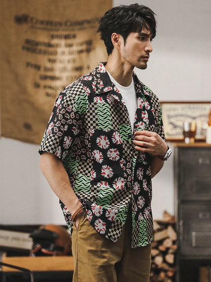 Floral Mosaic Short Sleeved Shirt