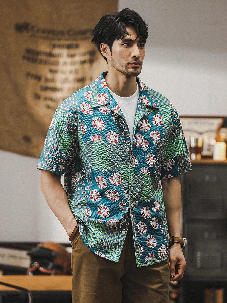 Floral Mosaic Short Sleeved Shirt
