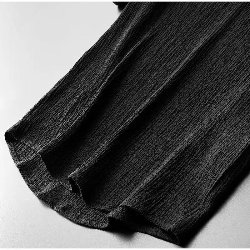 Solid Pleated Two-Piece Set